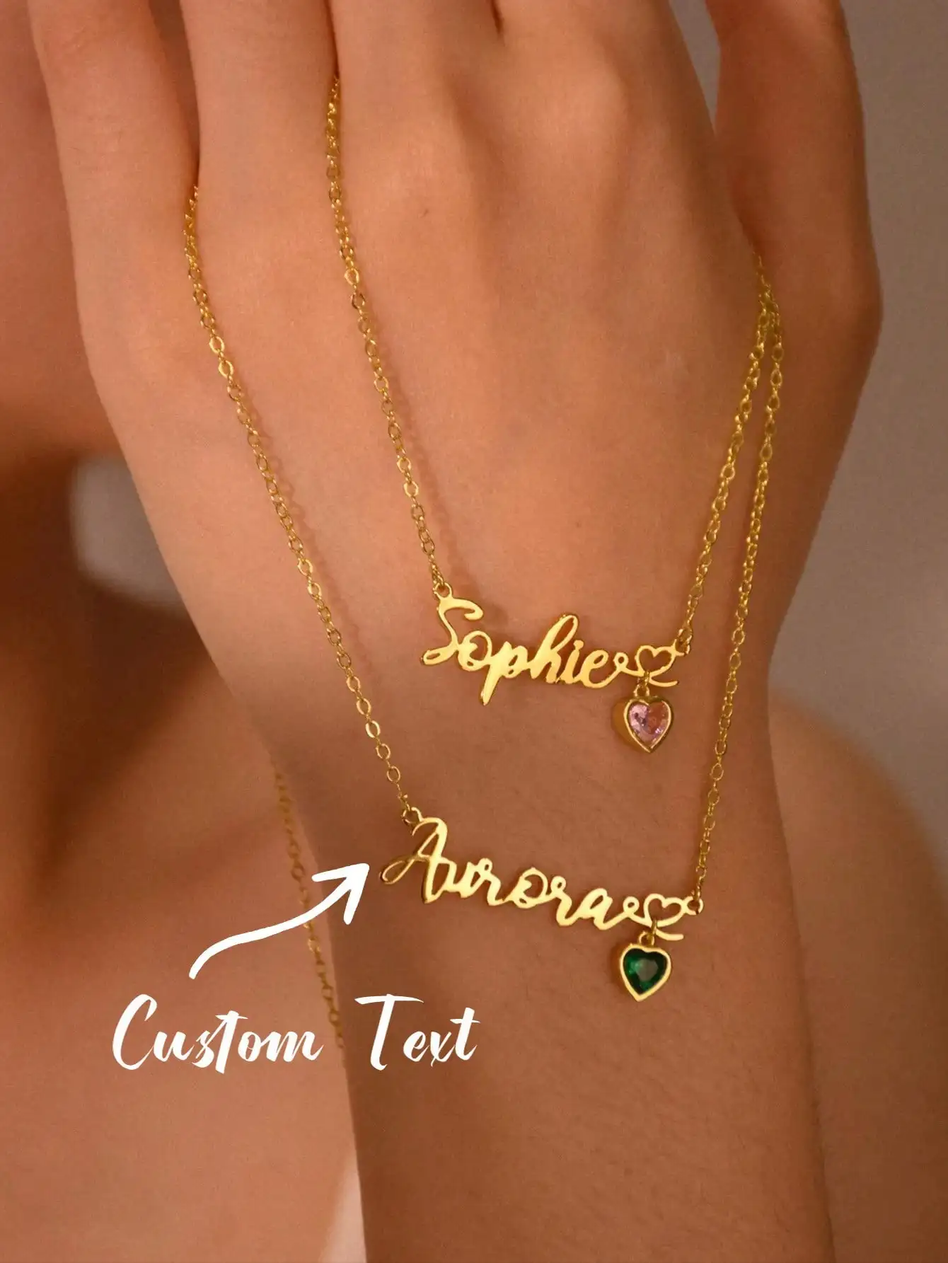 1 DIY custom women's name necklace, length 45 centimeters, customizable name, simple daily style, product includes gift box, cus