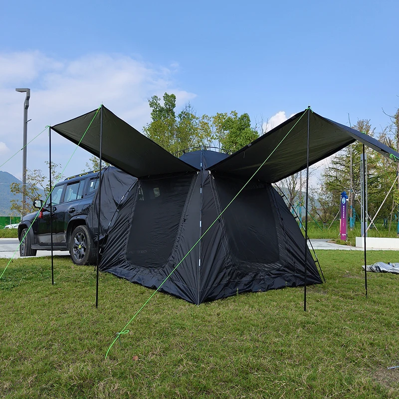 Waterproof SUV Tent for Camping, 4 Person Car Camping Tent, 3 Big Awning, SUV Tailgate Tent for Outdoor, Easy Set Up