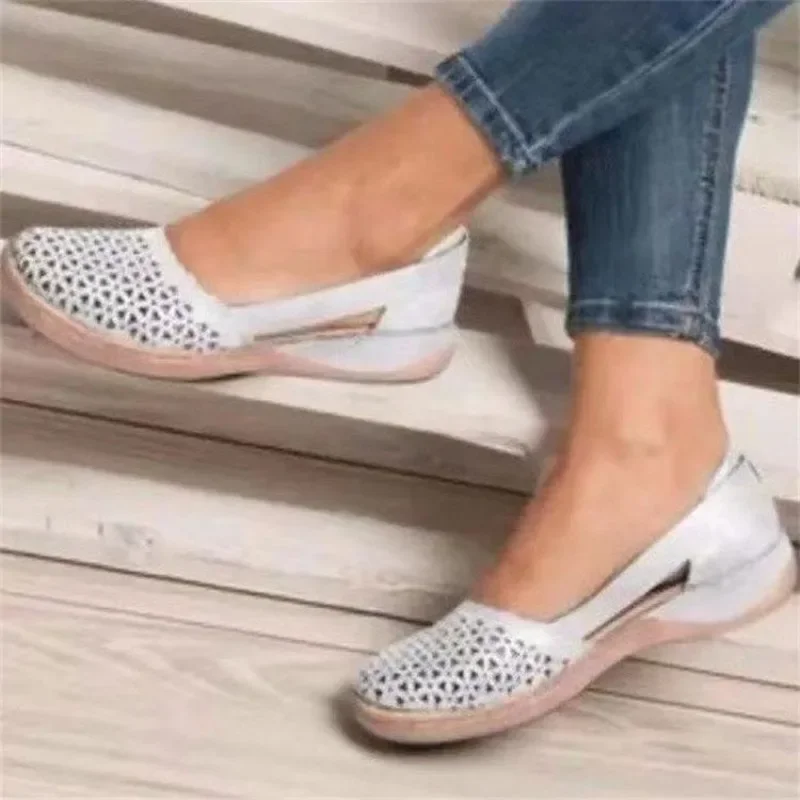 2024 Womens Autumn New Style Fashion Round Toe Flat Non-slip Women\'s Shoes Casual Shallow Mouth One-step Shoes for Women Mothers