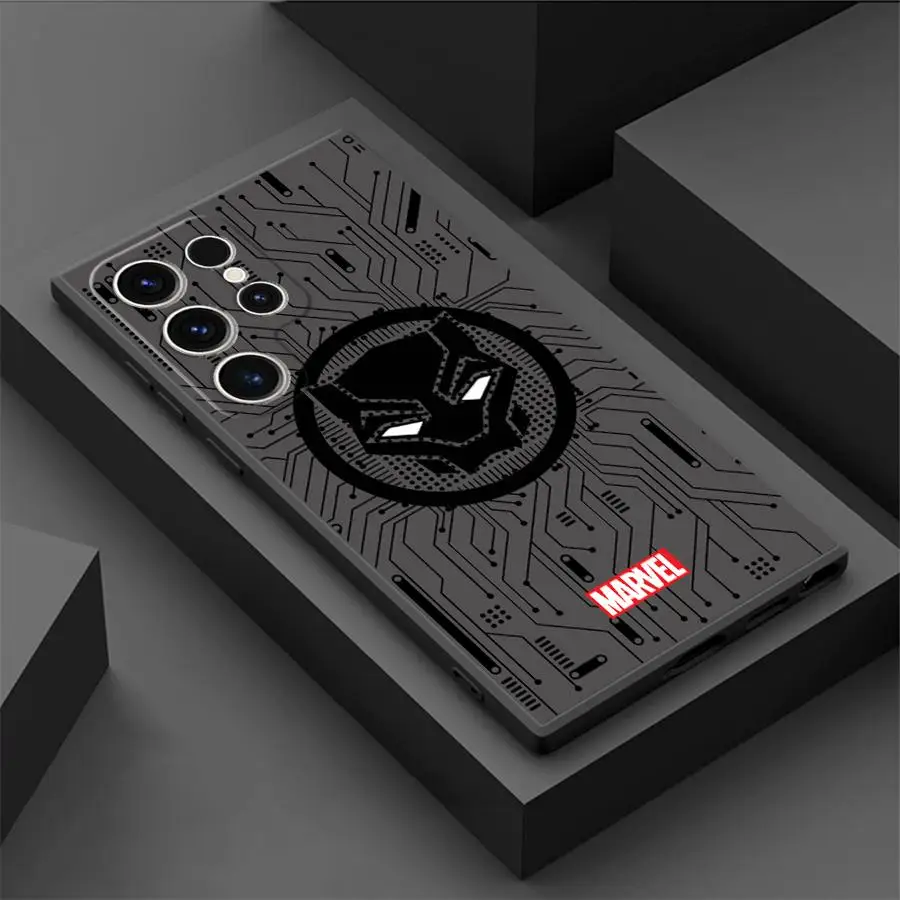 Marvel herói logotipo caso de telefone para samsung s21 s23 s22 s24 s25 plus s21 s22 s23 s24 s25 ultra s21 s23 s20 fe fosco