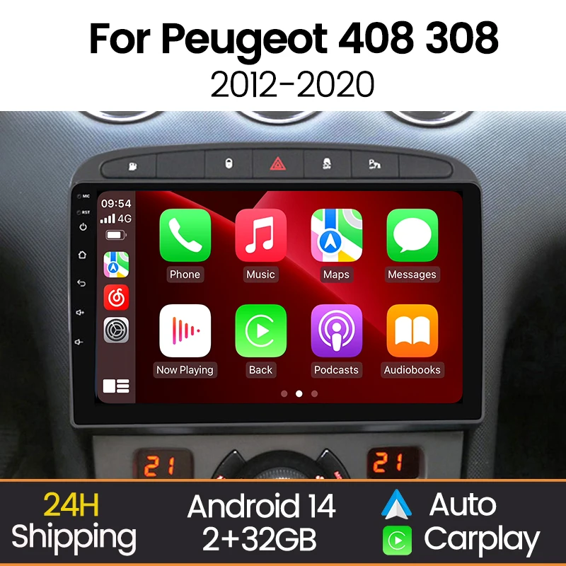 

MEKEDE Wireless Carplay Android Auto Car Radio for Peugeot 408 308 308SW 2012-2020 WIFI BT GPS Navigation Multimedia Player