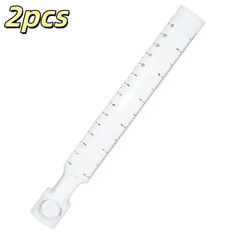 2Pcs Portable Bar Magnifier Narrow Guide-line In Center Magnifier Ruler Handheld Acrylic Magnifying Glass 6