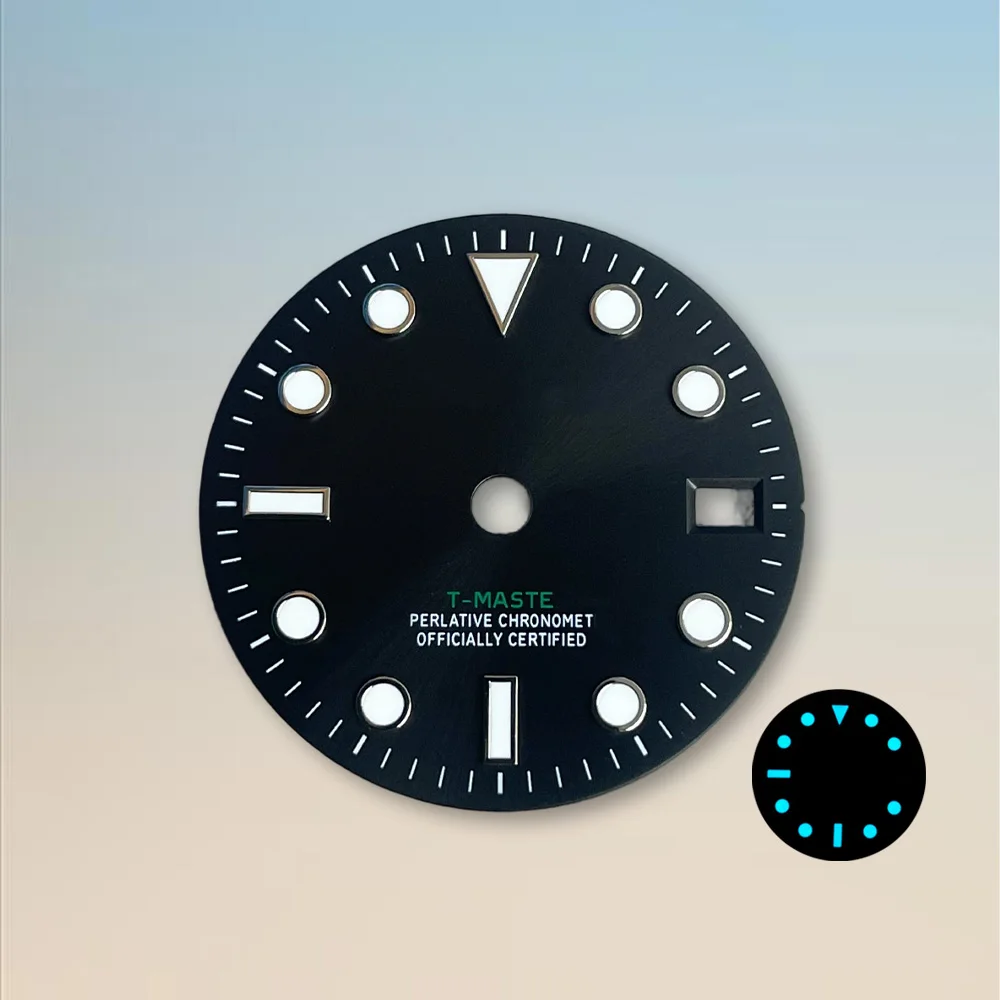 Watch modification parts 28.5mm S Dial GMT 2 Dial Fit NH34 Japanese Movement Ice Blue Luminous High Quality Watch Accessories - view 4
