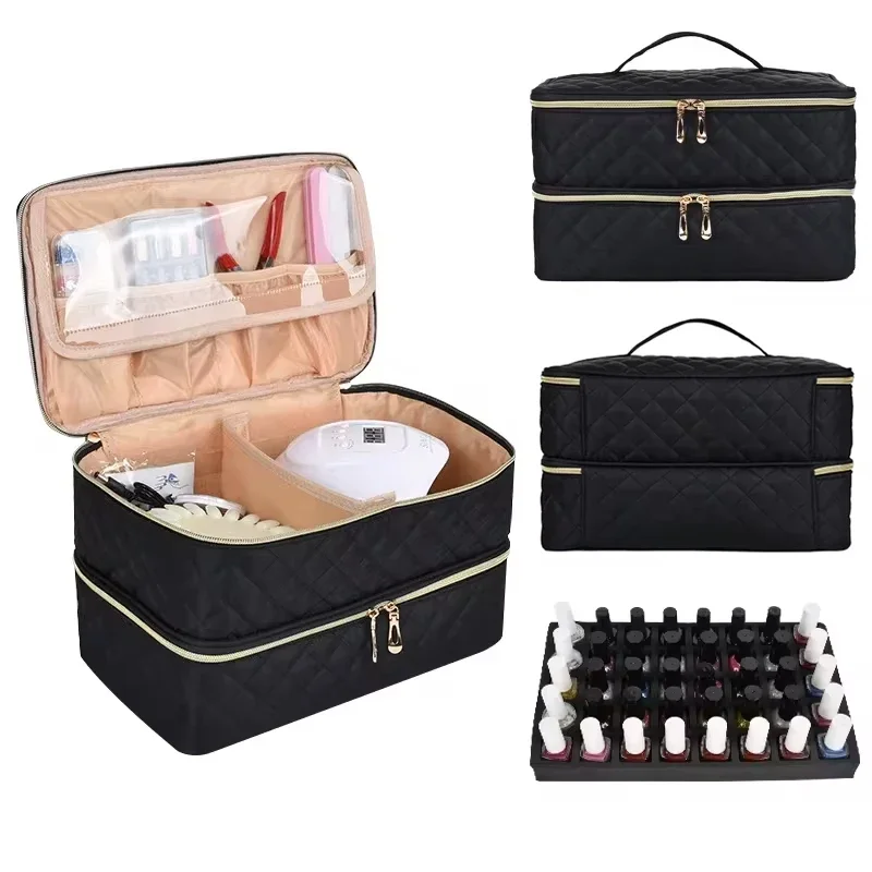 30/40Bottle Nail Polish Storage Bag Cosmetic Portable Handbag Organizer with Handle Essential Oil Bag Nail Care Tool Storager