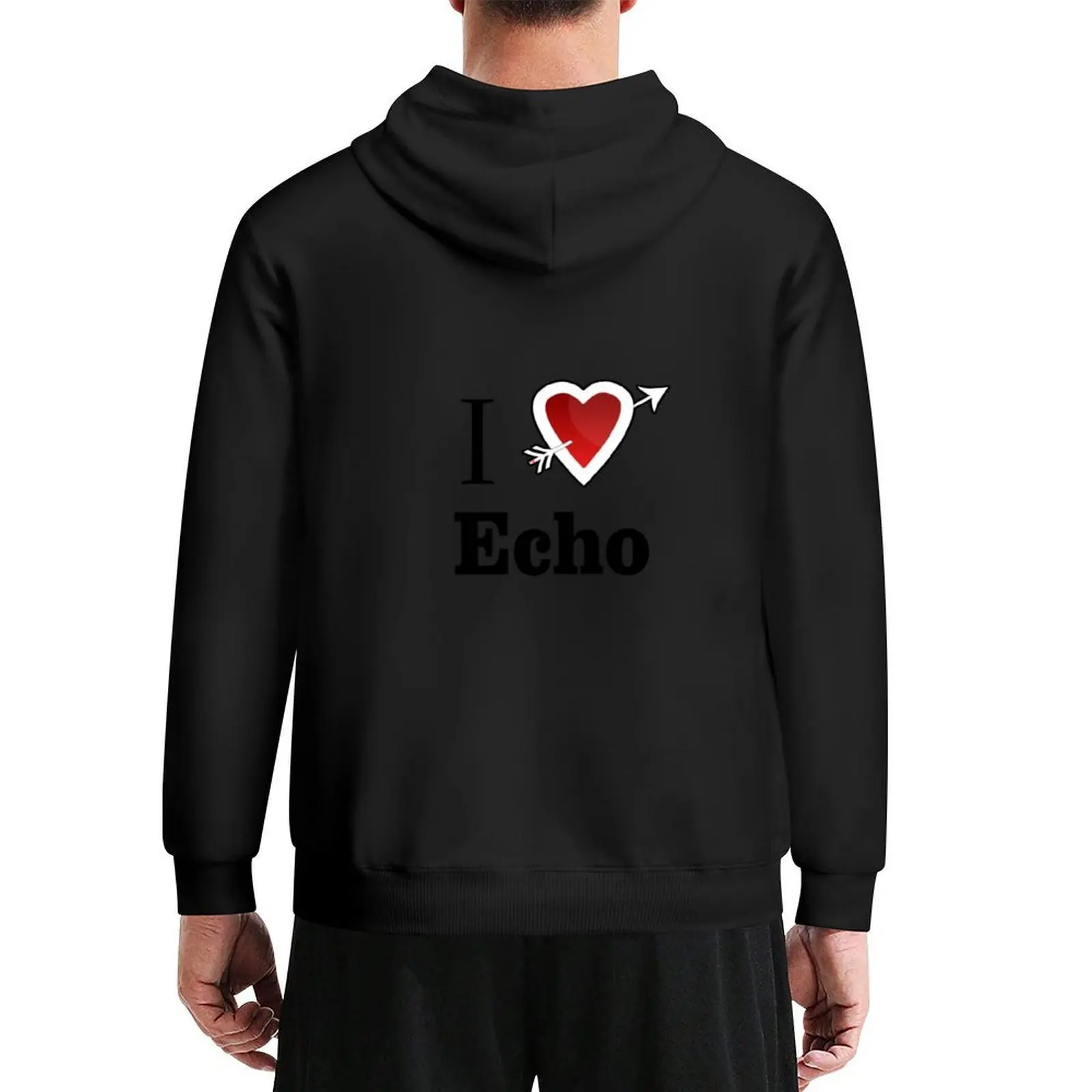 

i love echo heart Hoodie men's sweat-shirt set men's autumn clothes autumn clothes male clothes anime hoodie