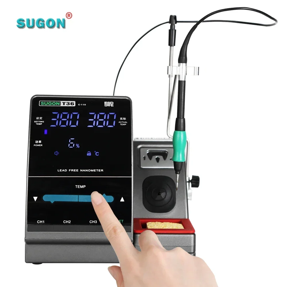 Sugon T36 stasiun besi solder listrik, las Nano profesional menyesuaikan suhu 120W