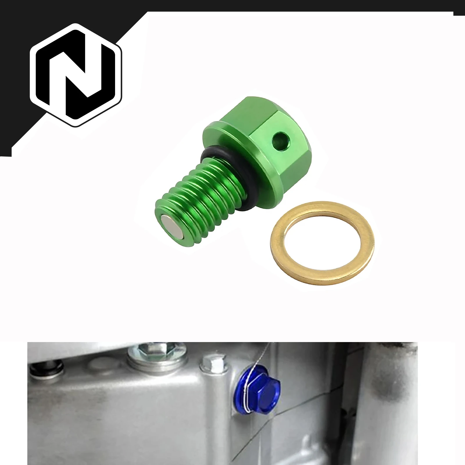 NICECNC M10xP1.5 Magnetic Oil Drain Plug Bolt For Kawasaki KX85 KX65 01-24 KX250 96-07 KX 65 85 112 125 250 250F 250R 450F 500