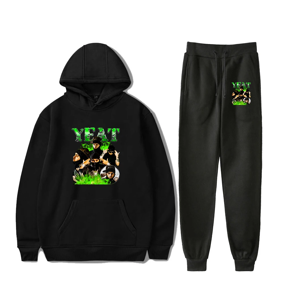 

Rapper Yeat Merch Hoodie Jogger Pants Two Piece Set Sweatshirts+Sweatpants 2 Alive Tour 2023 Men Women's Set