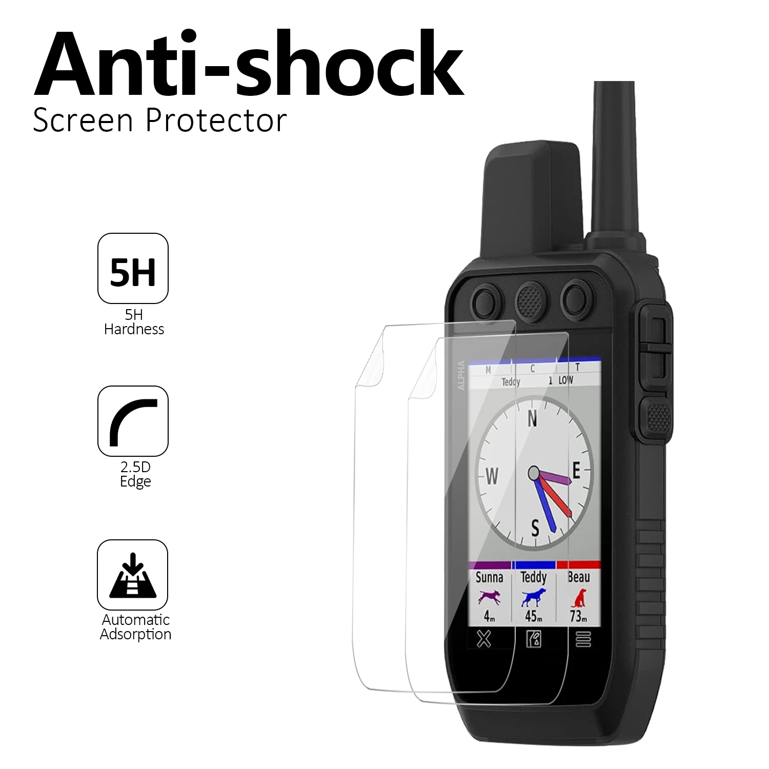 For Garmin Alpha 200i 200 300i 300 Dog GPS Tracker Full Coverage Ultra HD Clear Anti Scratch Anti Glare Screen Protector Film