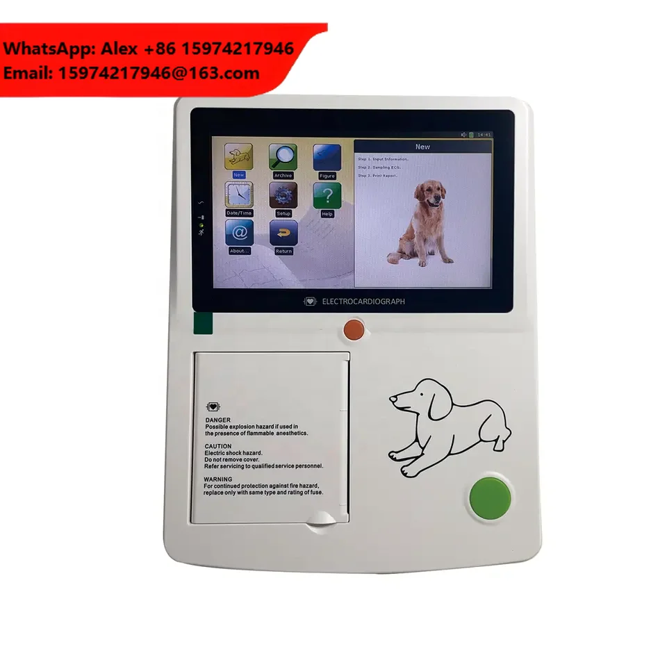 Handheld Touch Screen Veterinary Animal 3 Channel Ecg Veterinary Portable ECG Machine