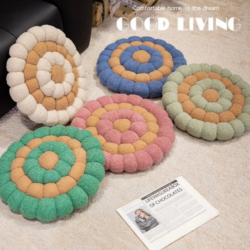 

Бархатная подушка для сиденья ягненка, круглые мягкие ягодицы, футон, спальня, эркер, татами, декор пола, подушка для чтения, подушка для стула, Прямая доставка