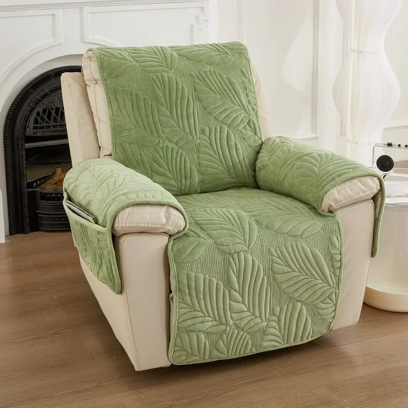 1pcs Solid Color Autumn/winter Plush Sofa Towel Quilted Leaf Pet Sofa Cover Modern Single Person Integrated Sofa Cover