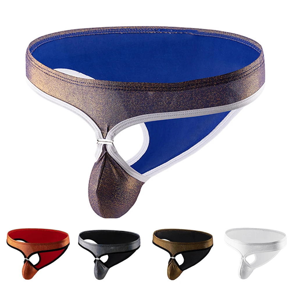 

Men Low Waist Sexy Lingerie Gilding Breathable Gay Sissy Pouch Brazilian Underwear See Through Underpants Erotic Panties Briefs