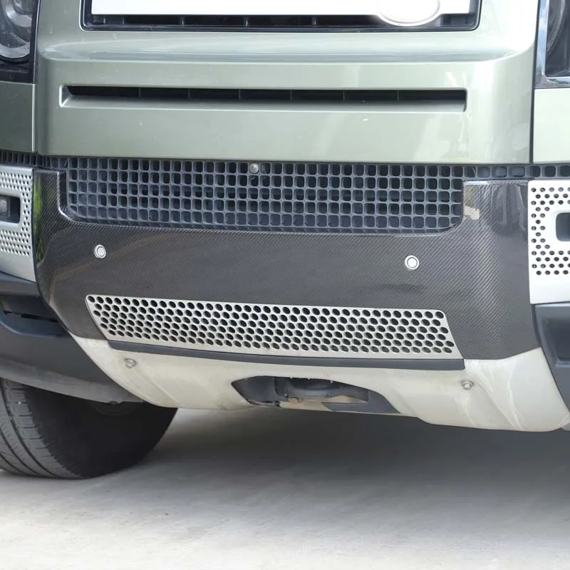 

Real Carbon Fiber Car Front Bumper Protective Panel Trim Sticker For Land Rover Defender 2020-2025 Car Accessories