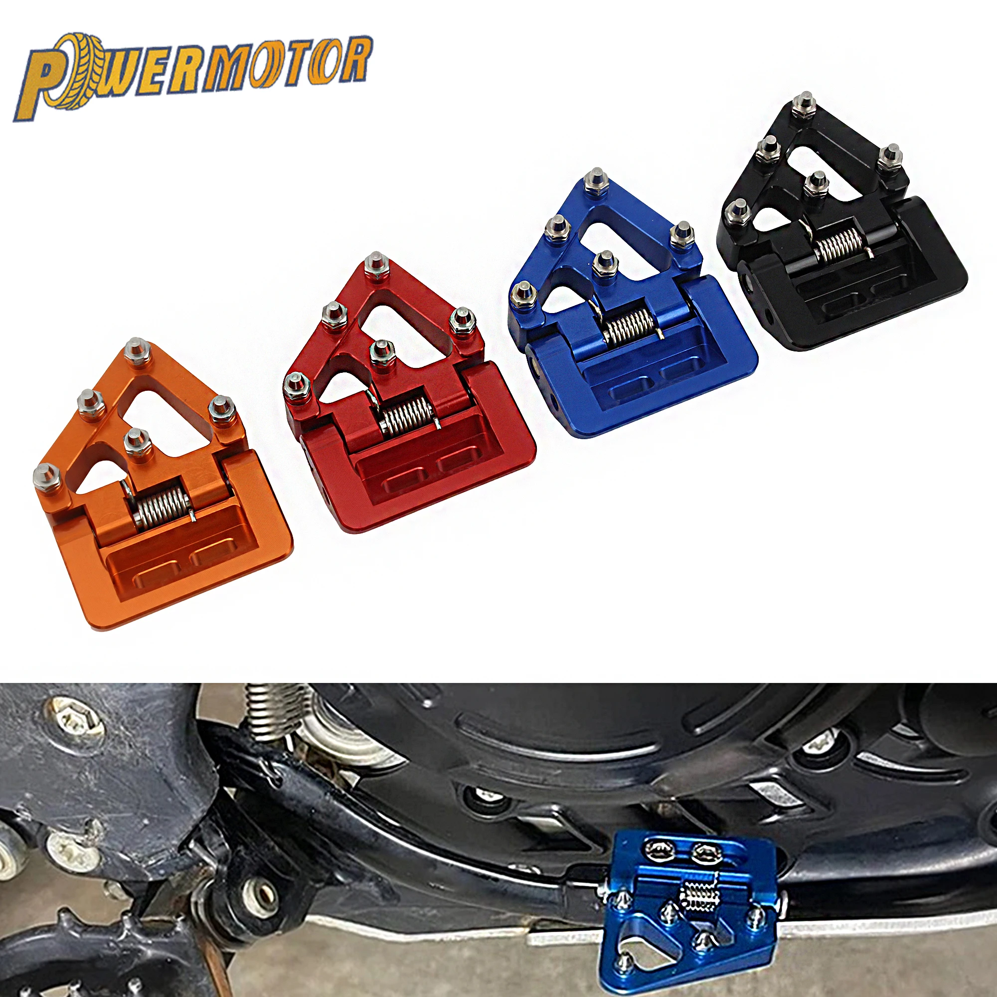 

Powermotor Motorcycle CNC Folding Rear Brake Pedal Step Tip Plate For KTM Husqvarna 125-501 FC TC GasGas EX EC/MC 125-300