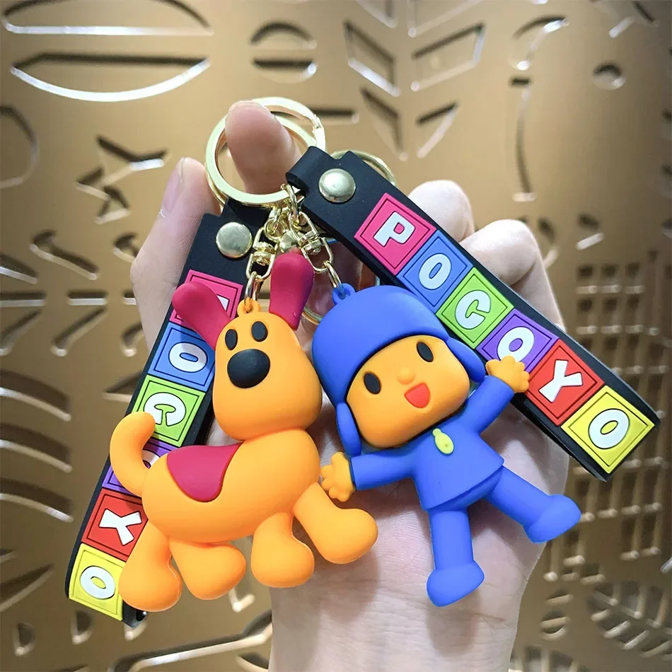 Set Wholesale POCOYO Keychain Pendant Figure Doll Toy Cute Cool Cartoon Doll Toy Model Figure Decoration Birthday Gift