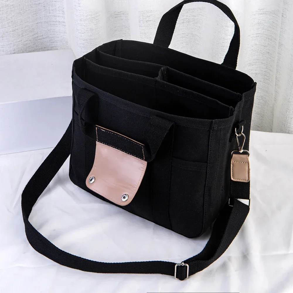 Korean Instagram Mommy Bag Fashionable Multi functional Mother and Baby One Shoulder Crossbody Bag Canvas Baby Carriage Tote Bag