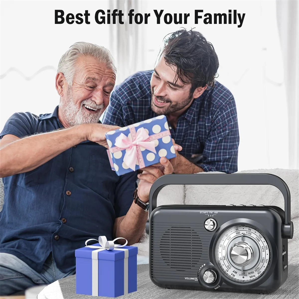 

SVFE-gPortable Bluetooth AM FM Radio,1200mAh Battery Powered Radio Loud Speaker,Support SD Card and USB MP3