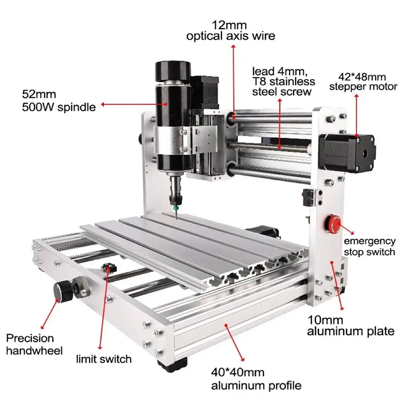 3018 Max Engraving Machine 2 Pin Limit Switch and Emergency Stop Switch for CNC Wood Router Engraveing Machine Milling Machine