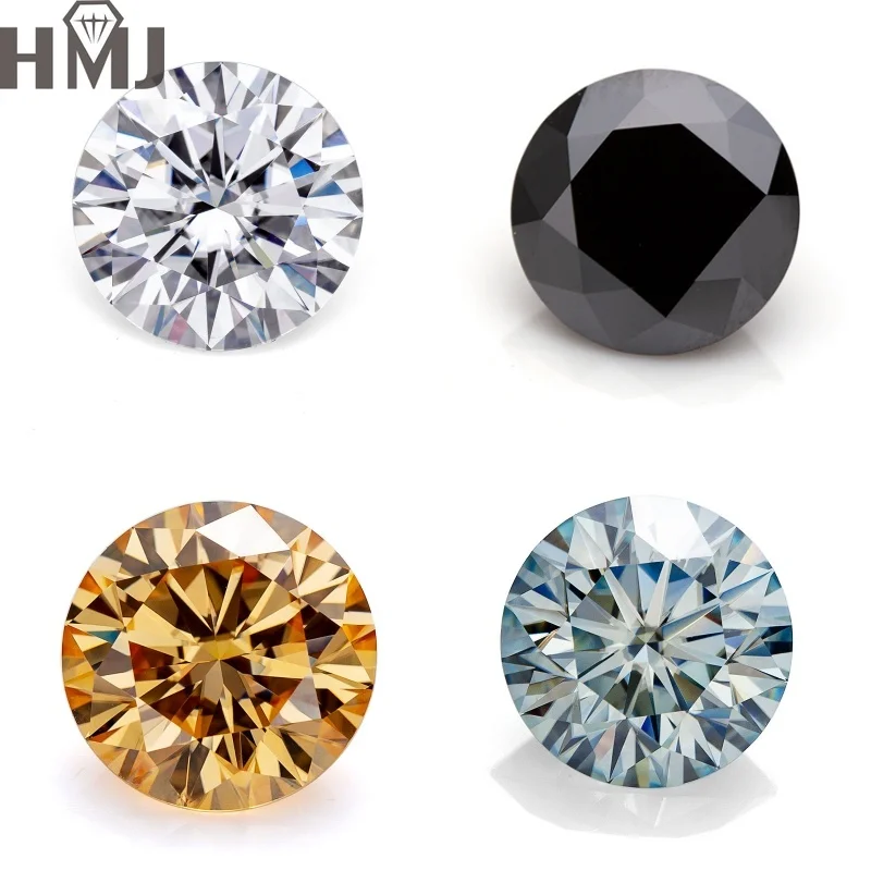 

Moissanite Stone 0.5-5CT Round Shape Brilliant Cut Multicolor VVS1 Clarity GRA Certificate for Jewelry Making Diy Accessories