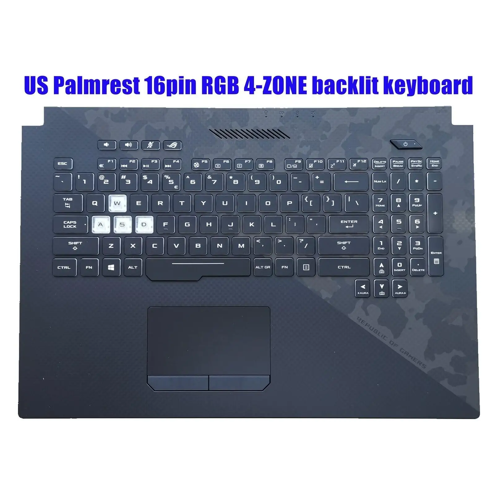 

US Backlit keyboard for ASUS ROG Strix Scar II GL704 GL704S7CM GL704GM GL704GV GL704GV-DS74 GL704GW Palmrest Upper Case COVER