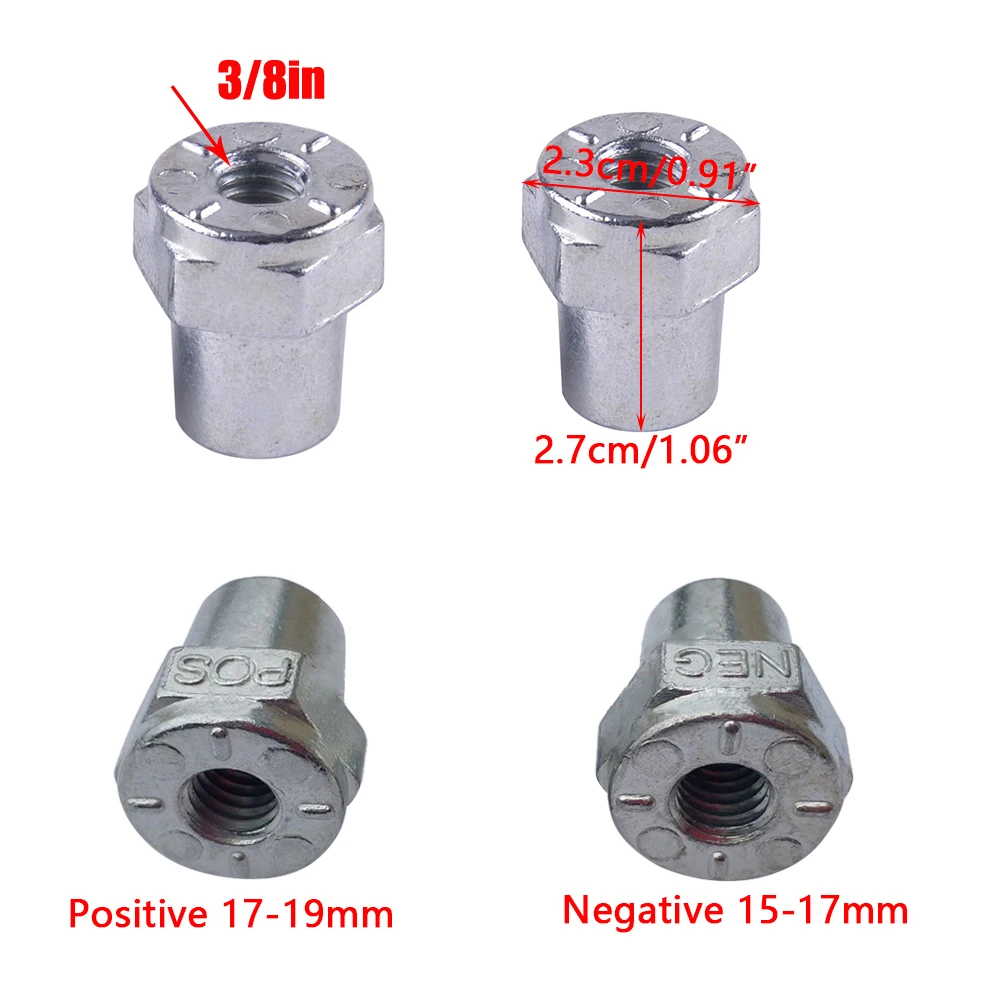 2Pcs Car Battery Terminal Screw Hole General Battery Connector  Alloy Positive+Negative Battery Top Post Terminal Adapter