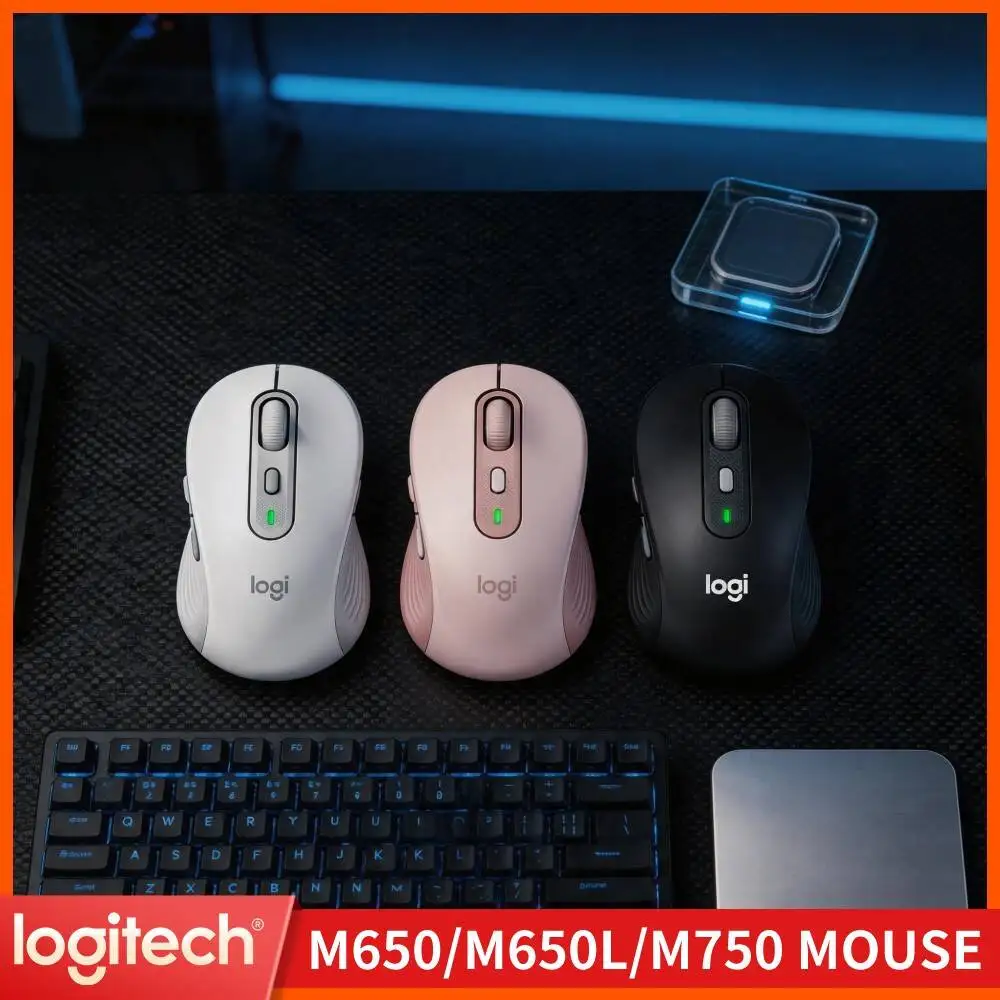 Logitech M650 Ergonomic Mouse - 4000 DPI Sensor, Dual Connectivity, Sustainable Recycled Plastic, 20-Month Bluetooth Battery