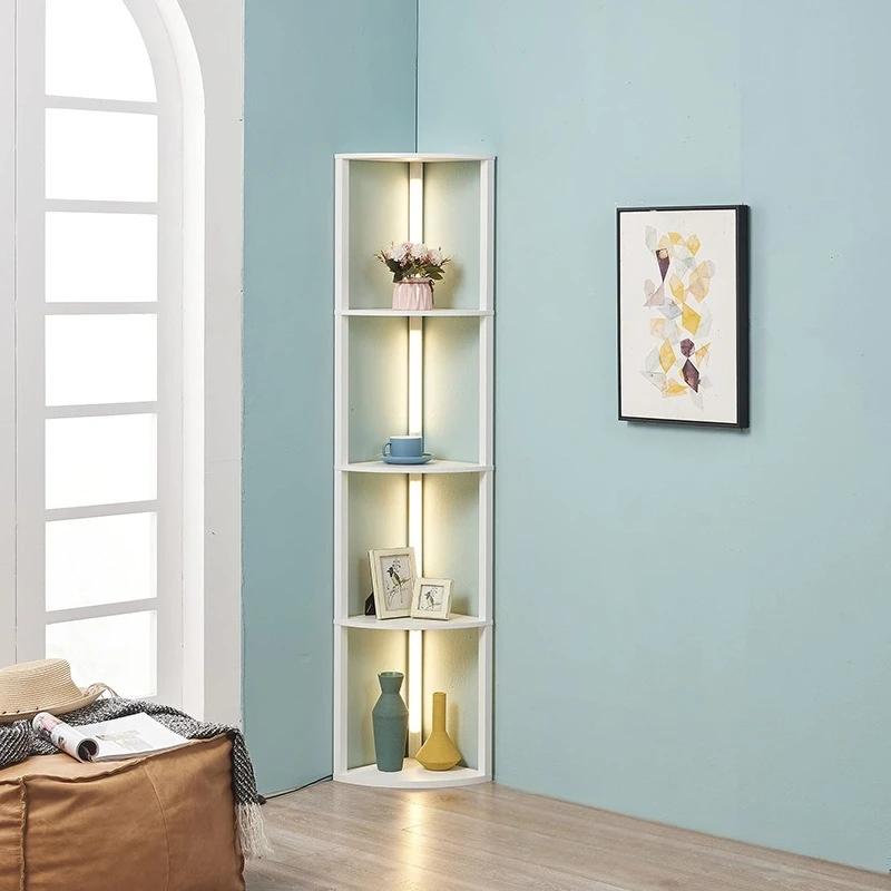 Modern Vertical Integrated Shelf Floor Lamps Foyer Antique Atmosphere Standing Lights Study Bedroom Beside Lighting Fixture