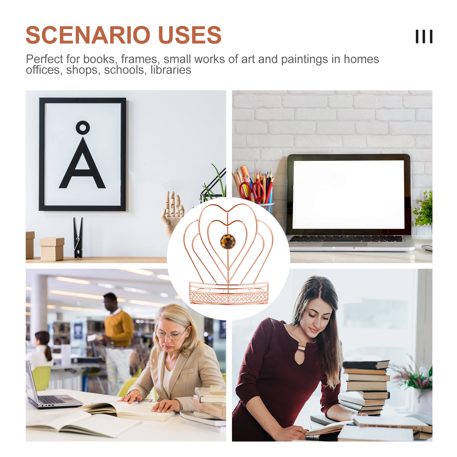 Book Stand Retro Decor Office Bookends Nordic Iron Stopper Household Student Decorative