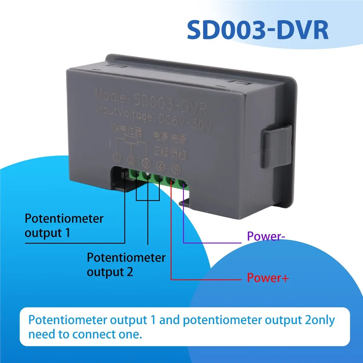 popop Digital Display Potentiometer Variable Resistor 10k Ω Resistance Signal Simulator for Speed Controller Inverter