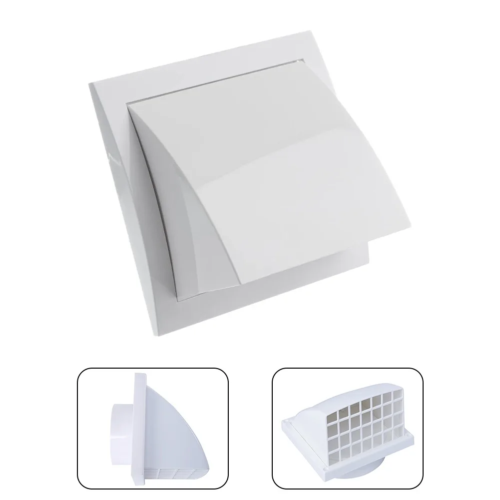 Rainproof ABS Exterior Wall Exhaust Port, Kitchen Hood, duto de ventilação, saída com válvula, vaso sanitário, 100 125 150mm