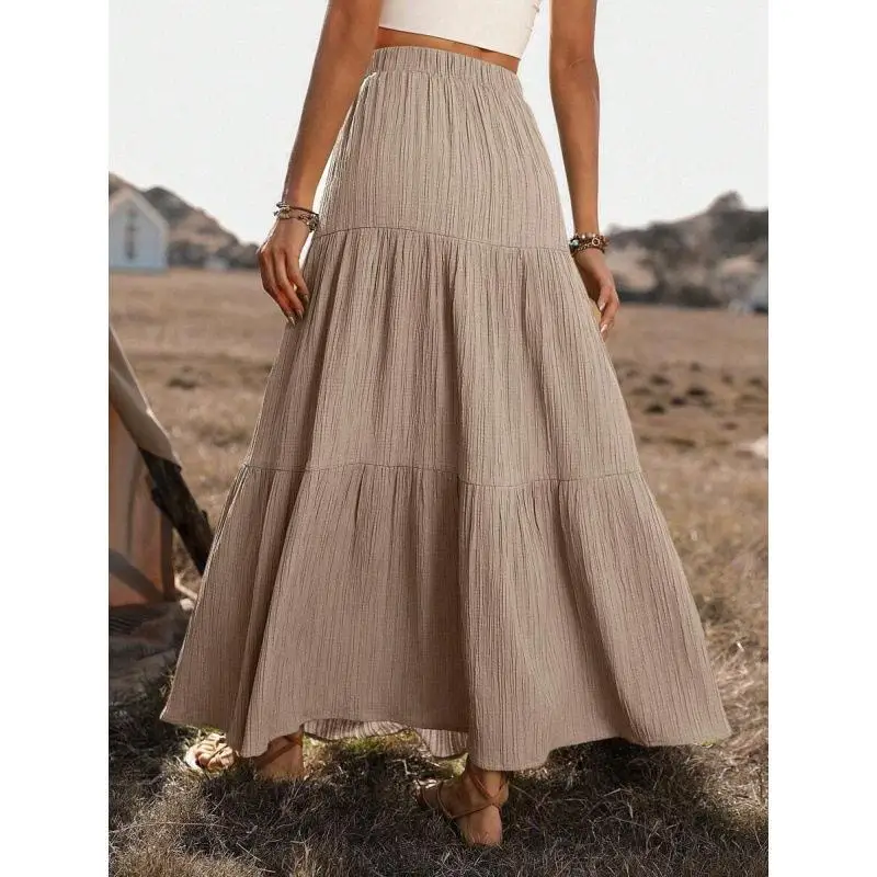 Button Cake Skirt Cross-Border R 59075 Denim Fabric Mid-Waist Batwing Shape Skirt for Women's Premium Fashion Accessories