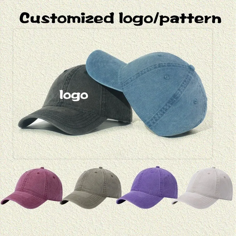 Customizable Logo High-end Washed Baseball Caps Quick-drying Sports Outdoor Duckbill Caps Custom-made Pattern Men's Hats