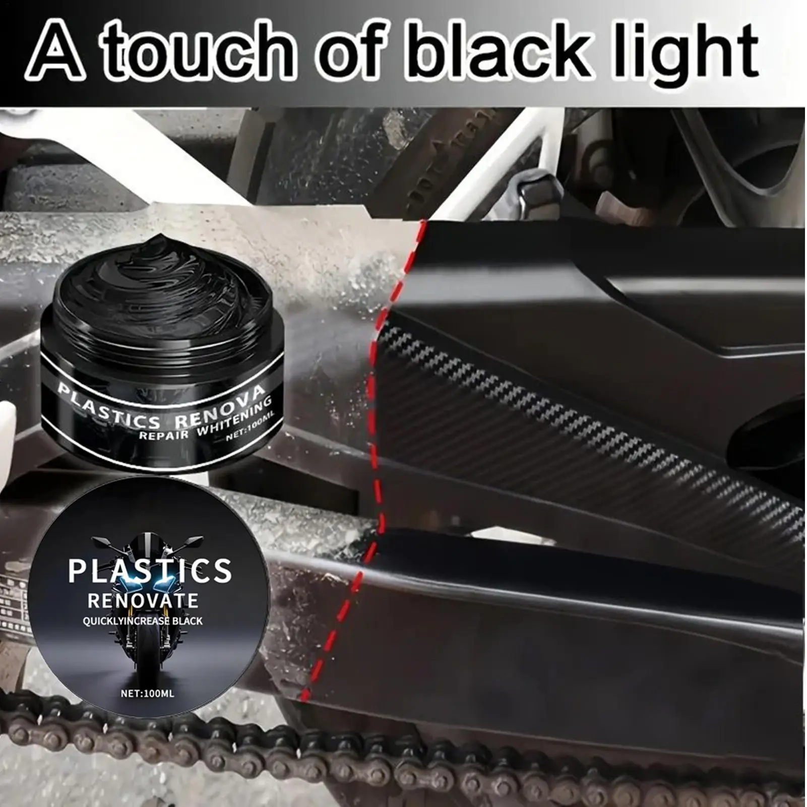 Black Trim Restorer Vehicle Black Trim Restorer Quick-Drying 100ML Rubber Renovation Wax UV-Protectant for Dashboard Paint ATV