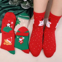 Cartoon Christmas Animal Tube Socks Autumn Winter Women Men Santa Claus Elk Snowman Cotton Socks Thick Warm Soft Socks Cute Gift