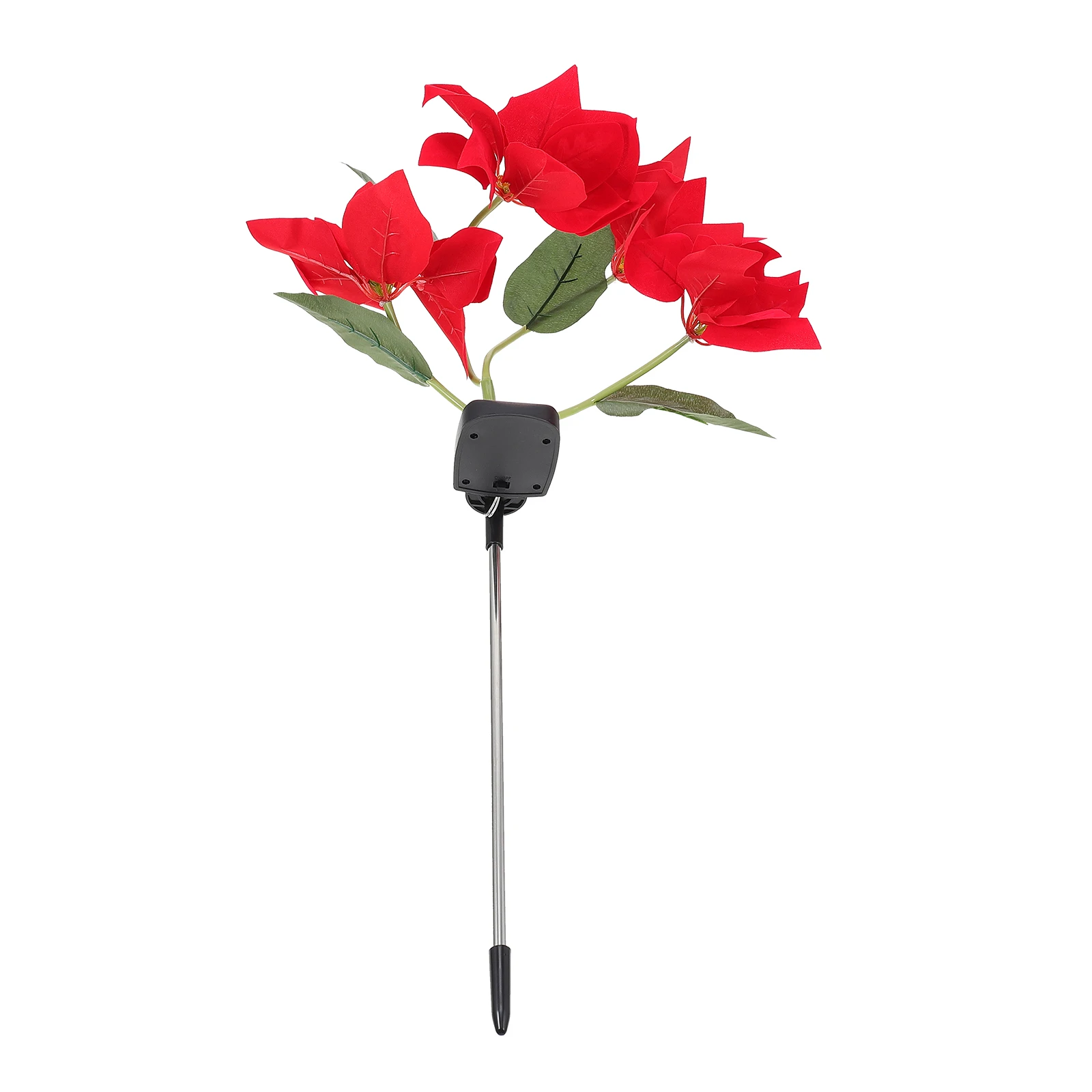 

Garden Solar Lights Christmas Flower Lantern Powered Flowers up Poinsettia Outdoor Path