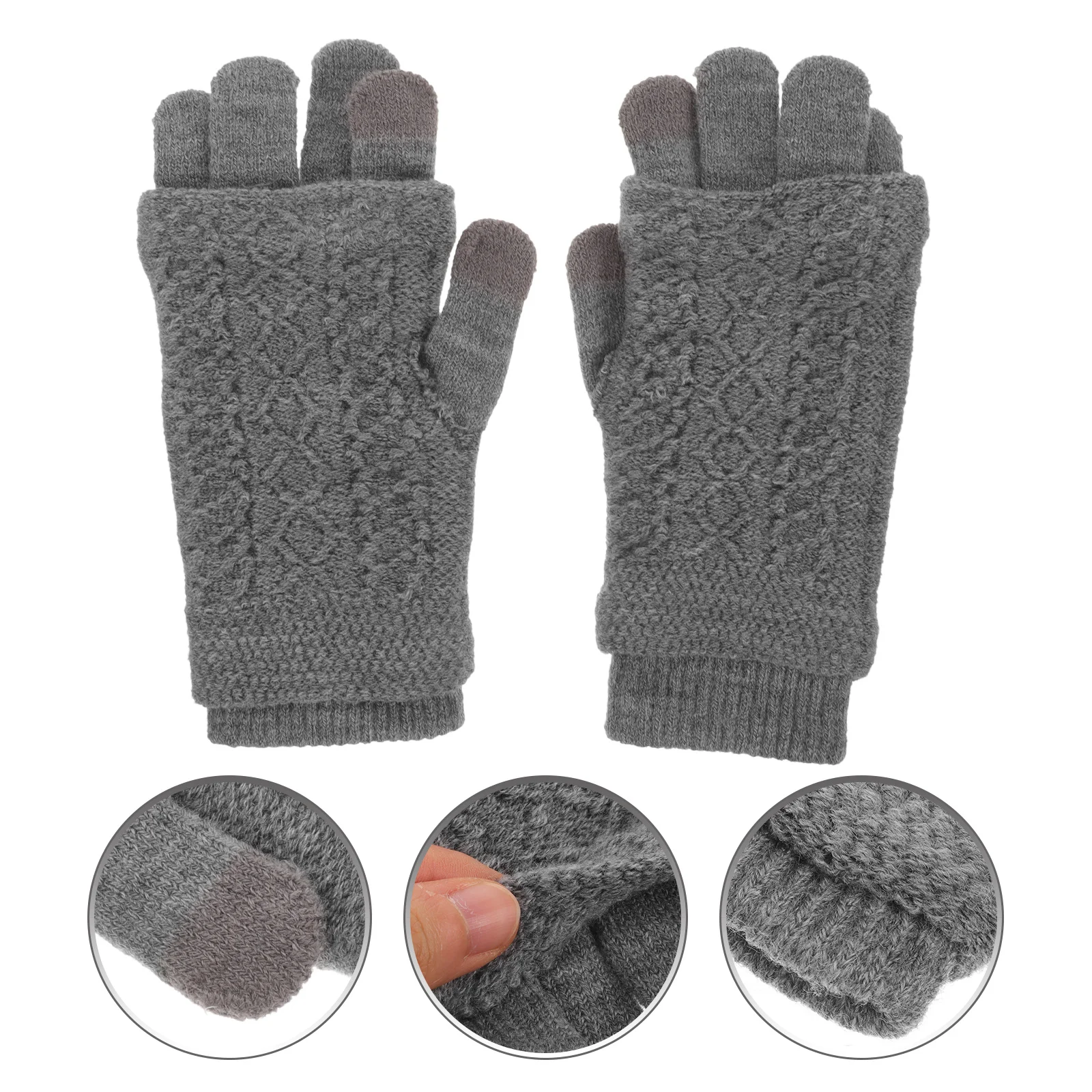 

1Pair Warm Touchscreen Gloves Women Knit Gloves for Outdoor Hiking Riding Cold Weather Winter Warm Mittens Women Mittens