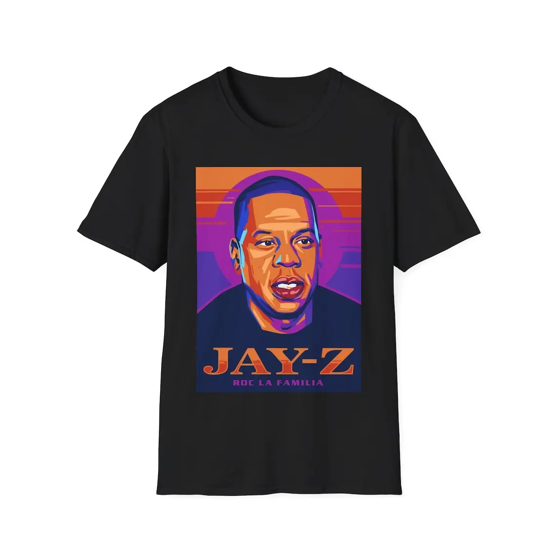 JAY Z Hiphop T-shirt Jay RnB Rapper 90's Hip Hop Clothing Tee JAY-Z Roc La Familia Shirt Cool T-Shirt