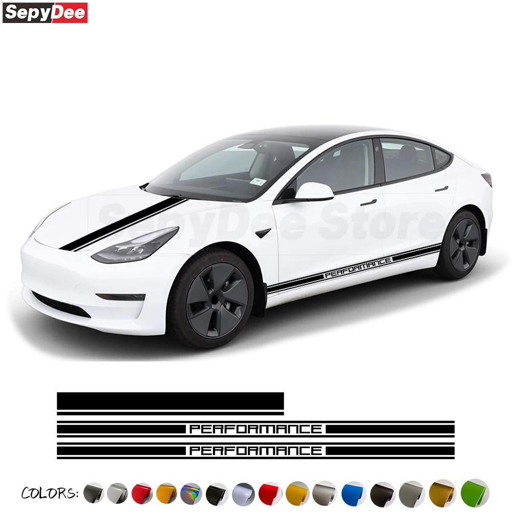Виниловые наклейки на капот автомобиля Tesla Model 3 Y X S