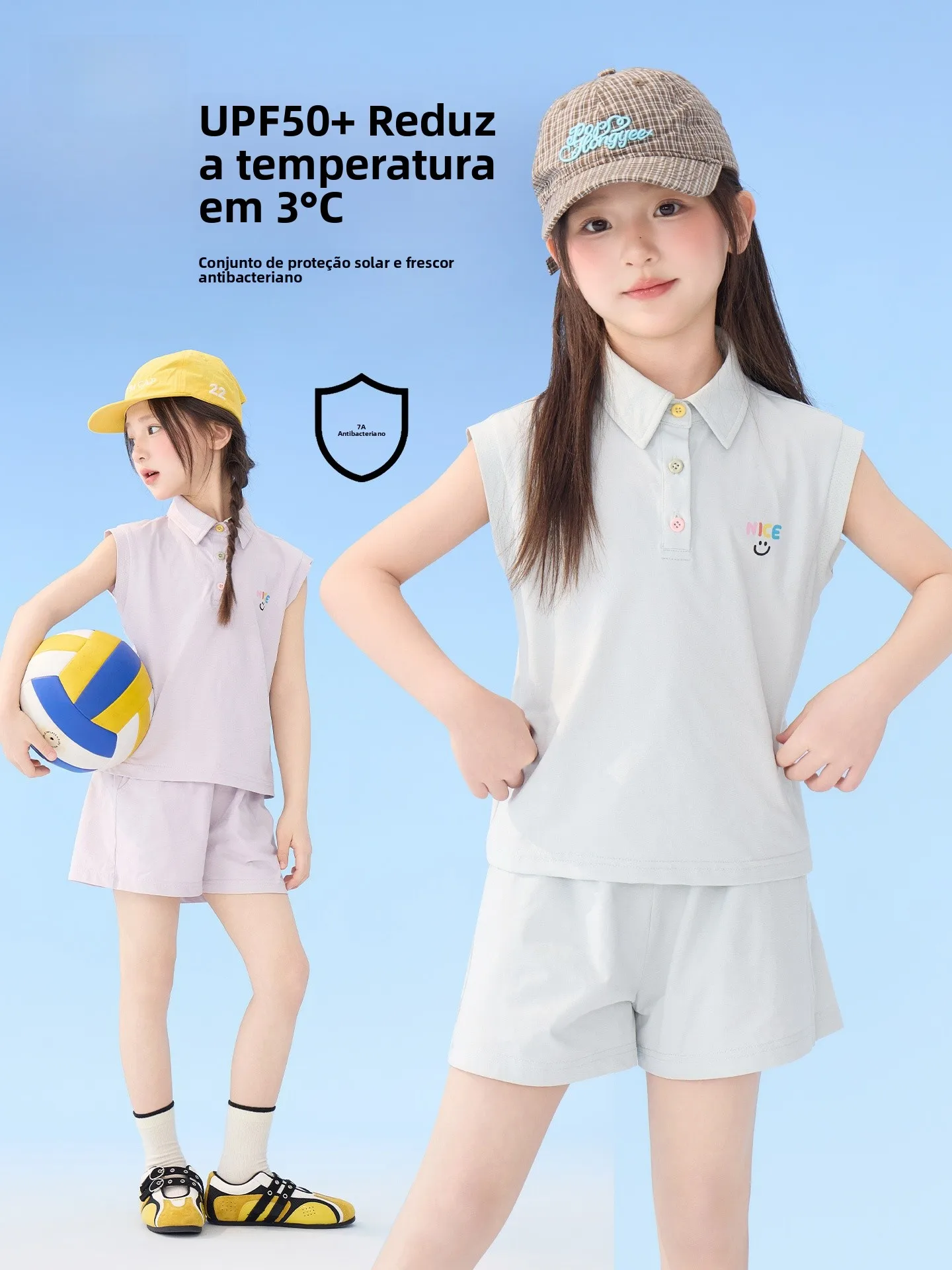yojia-girls-sports-outfit-summer-2026-new-cool-quick-dry-two-piece-set-outdoor-children's-summer-clothes-korean-style