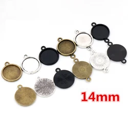 30/20pcs 14mm 16mm 18mm Inner Size Antique Silver Plated Black Bronze 6 Styles Simple Cabochon Base Cameo Setting Charms Pendant