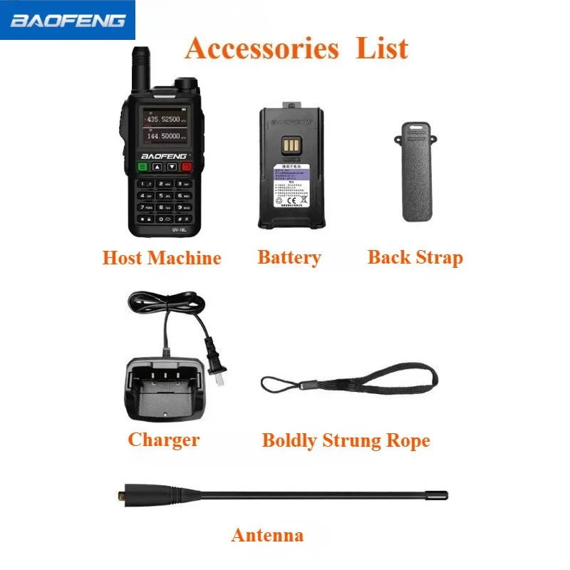 Baofeng UV-18 جهاز اتصال لاسلكي بنقرة واحدة تردد عالي الطاقة من النوع c شحن تردد قابل للتعديل جولة القيادة الذاتية راديو خارجي