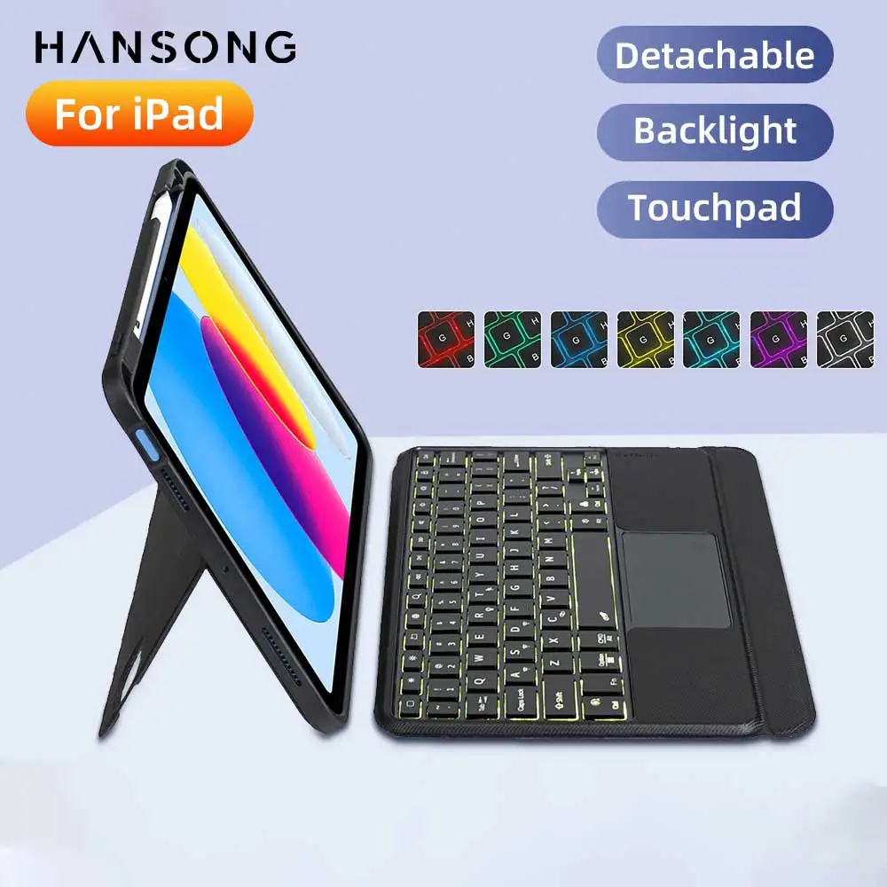 

Detachable Magnetic Wireless Backlit Keyboard Case for ipad 10th Gen 11th A16 10.9 Air4 Air5 Pro 12.9 Pro 11 Air 11 13 M3 M4