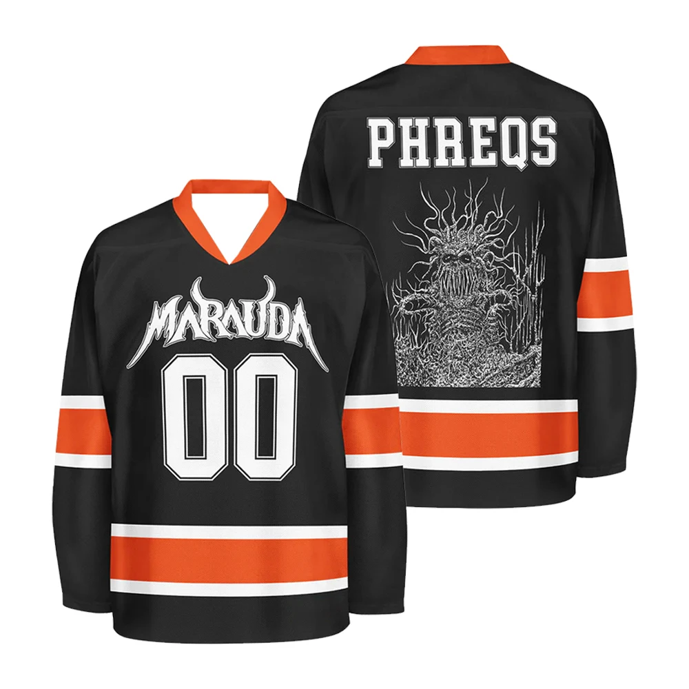 Marauda Phreqs Hockey Jersey Music Festival Merch V-Neck Long Sleeve Loose Top T-shirt Women Men Sportwear Shirts
