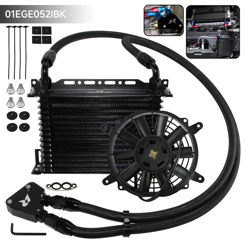 

Black Oil Cooler w/ Bracket 7" Electric Fan Kit 10/13/15/19 Row For Chevrolet Camaro GM LS1 LS2 LS3 LS6 LS7 LS9 1999-2007