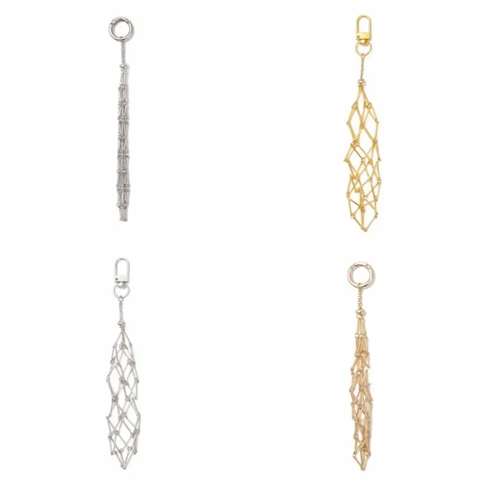 Tragbare Metallnetz-Lippenstifttasche, Mini-Silbernetzbeutel, Schlüsselanhänger, leicht, goldene Lippenstiftabdeckung, Schlüsselring, Make-up-Aufbewahrung – Detail 2