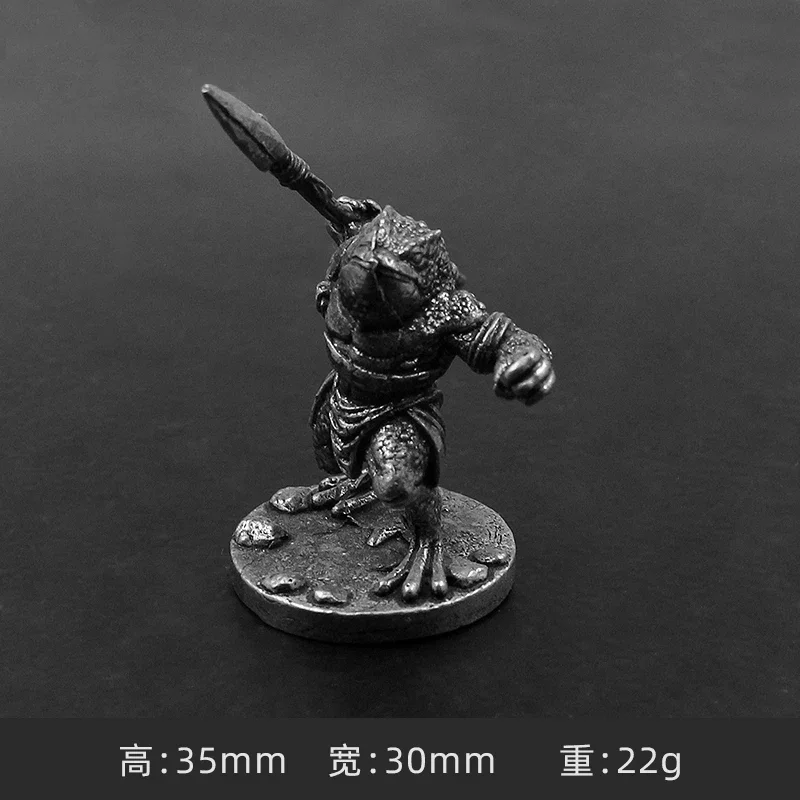 Nieuwe Fijne Koperen Kikker Leger Soldaat Model Speelgoed Miniatuur Actiefiguren Eindproduct Bordspel Stuk Auto Ornament Accessoires