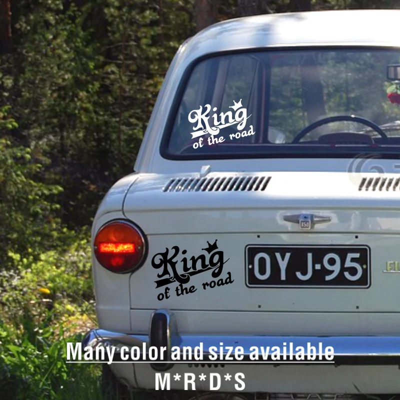 Mult size vinyl car sticker king of the road funny car sticker vinyl decal waterproof car auto sticker car truck bumper rear