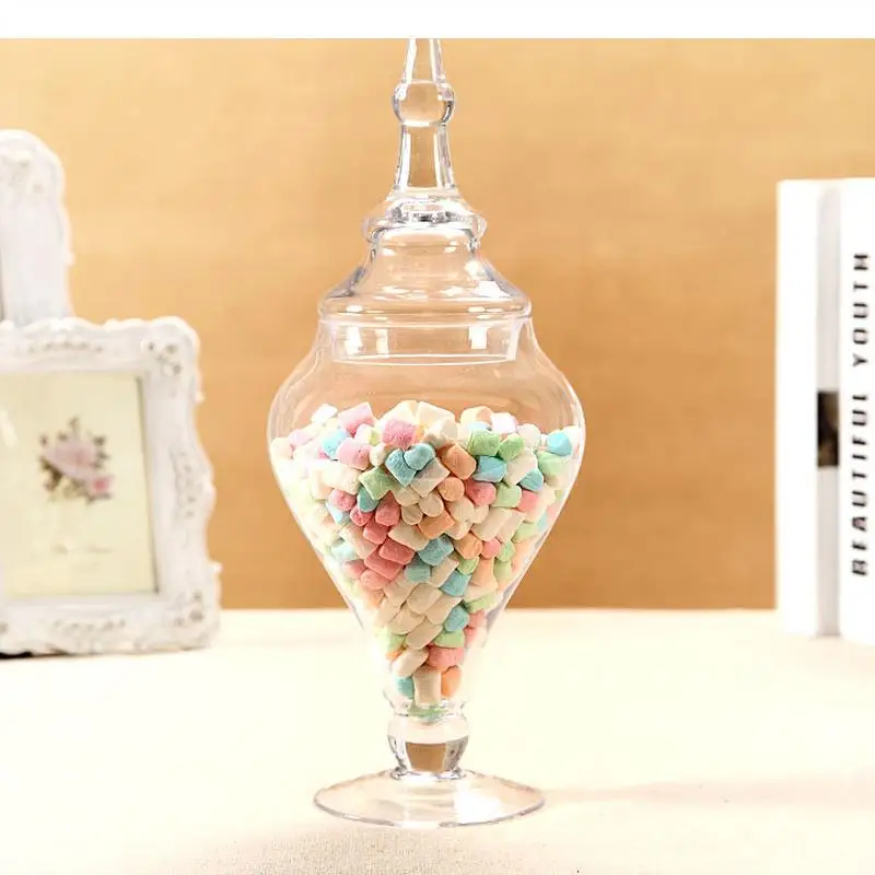 European Style with Lid Glass Jar Food Candy Decoration Dessert Table Arrangement Cover Household Storage Jars