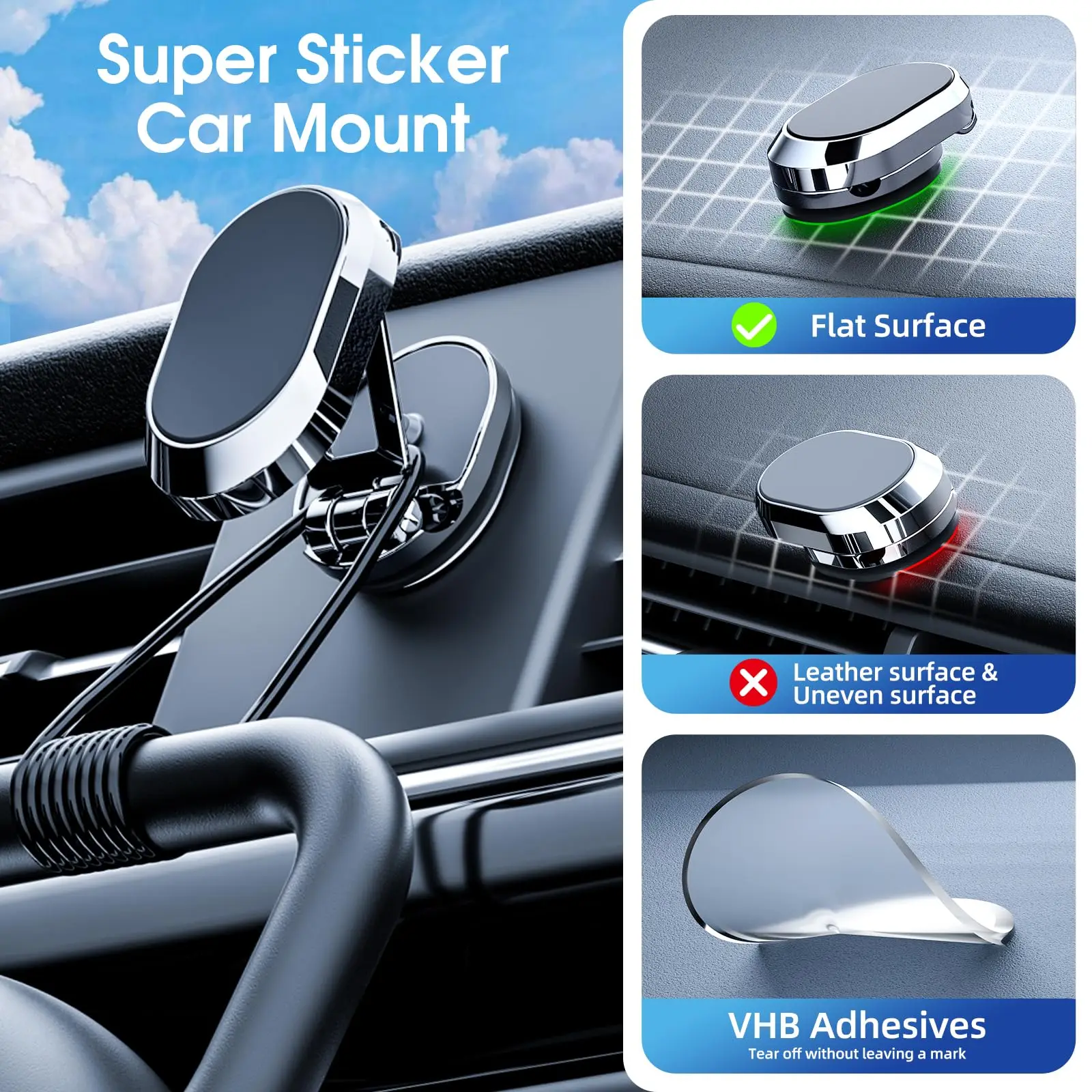 1080 Magnetic Car Phone Holder Magnet Smartphone Support GPS Foldable Phone Bracket in Car For iPhone 14 13 12 11 Samsung Xiaomi